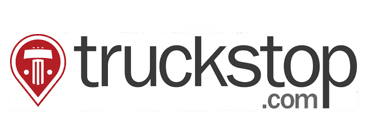 A black and white image of the words trucks.